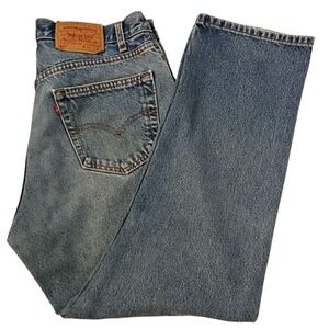 Vintage Levis 505 Jeans Size 36x30(29) Light Fade Blue USA Made 2000 Regular Fit